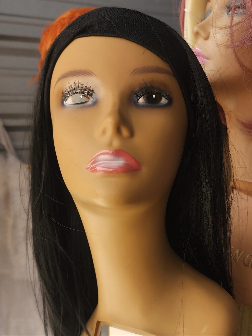 Outre Black Straight Women's Wig with Headband